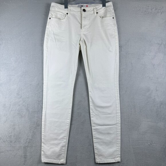 Cabi Jeans Slimmie Ankle Jeans Stretch Mid Rise Womens White Size 6 - Picture 1 of 11